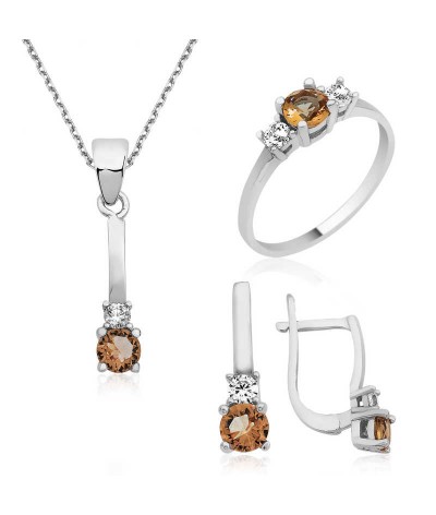 Gümüş Zultanit Taşlı Set