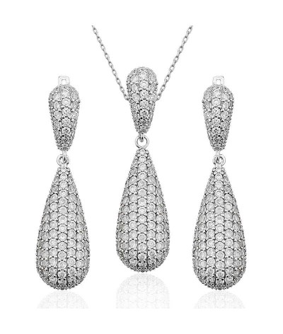Gümüş Su Damlası Bayan Set