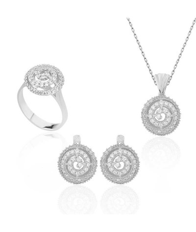 Gümüş Girdap Bayan Set