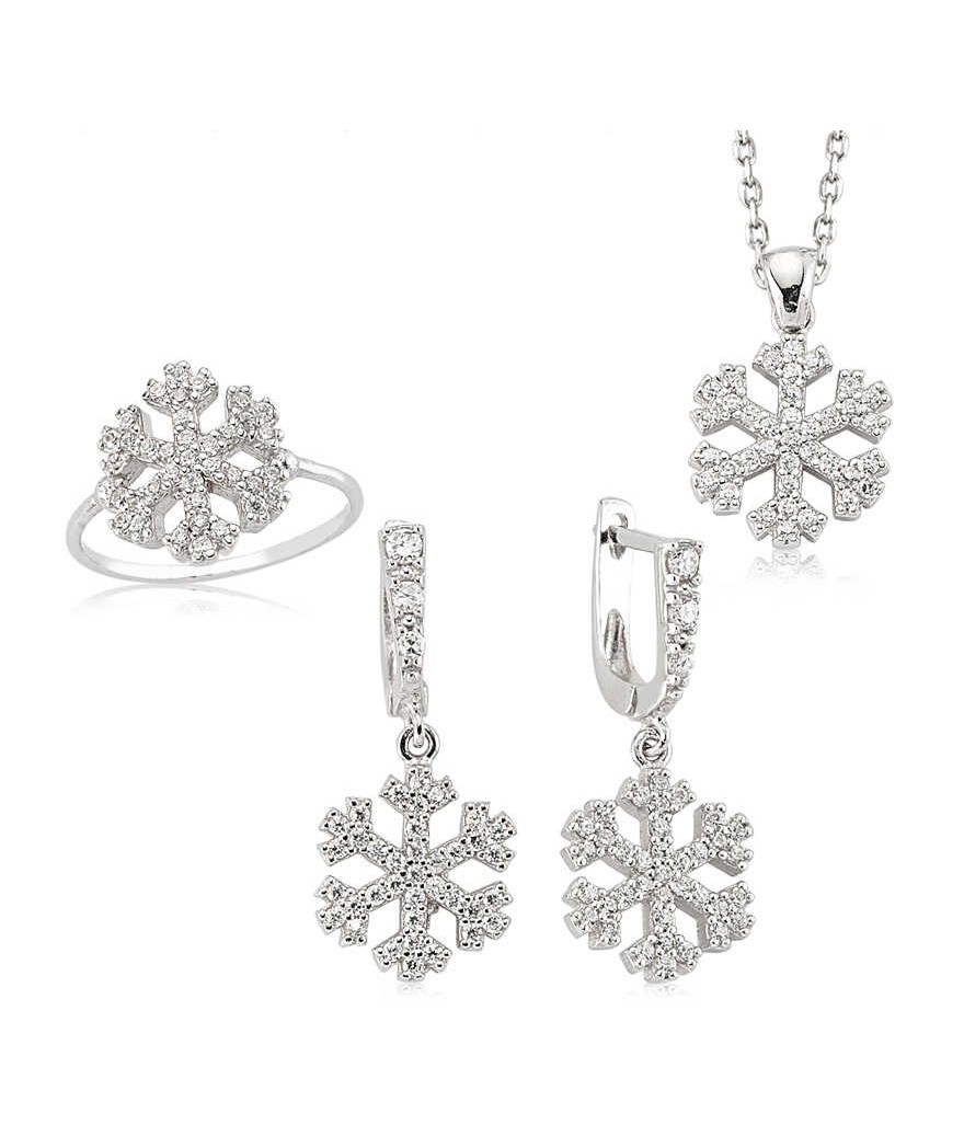 Gümüş Kar Tanesi Bayan Set