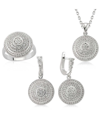 Gümüş Zirkon Taşlı Bayan Set