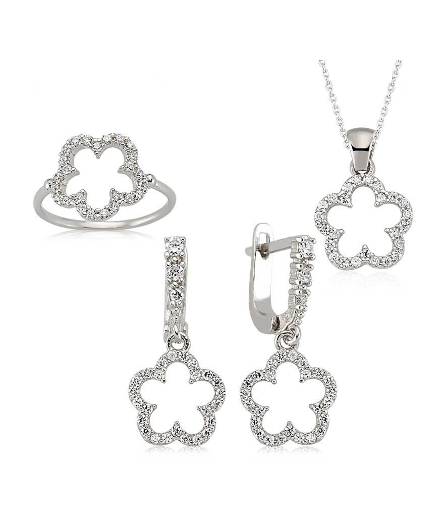 Gümüş Çiçek Bayan Set