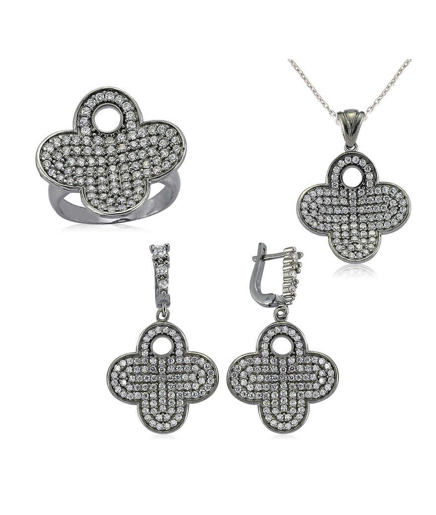 Gümüş Çiçek Bayan Set