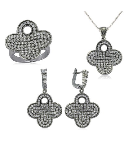 Gümüş Çiçek Bayan Set