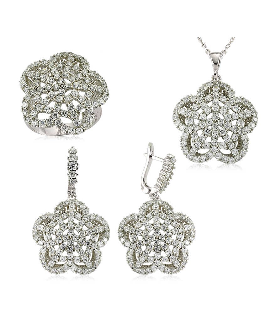 Gümüş Çiçek Bayan Set