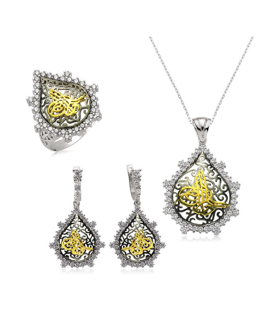 Gümüş Tuğralı Bayan Set