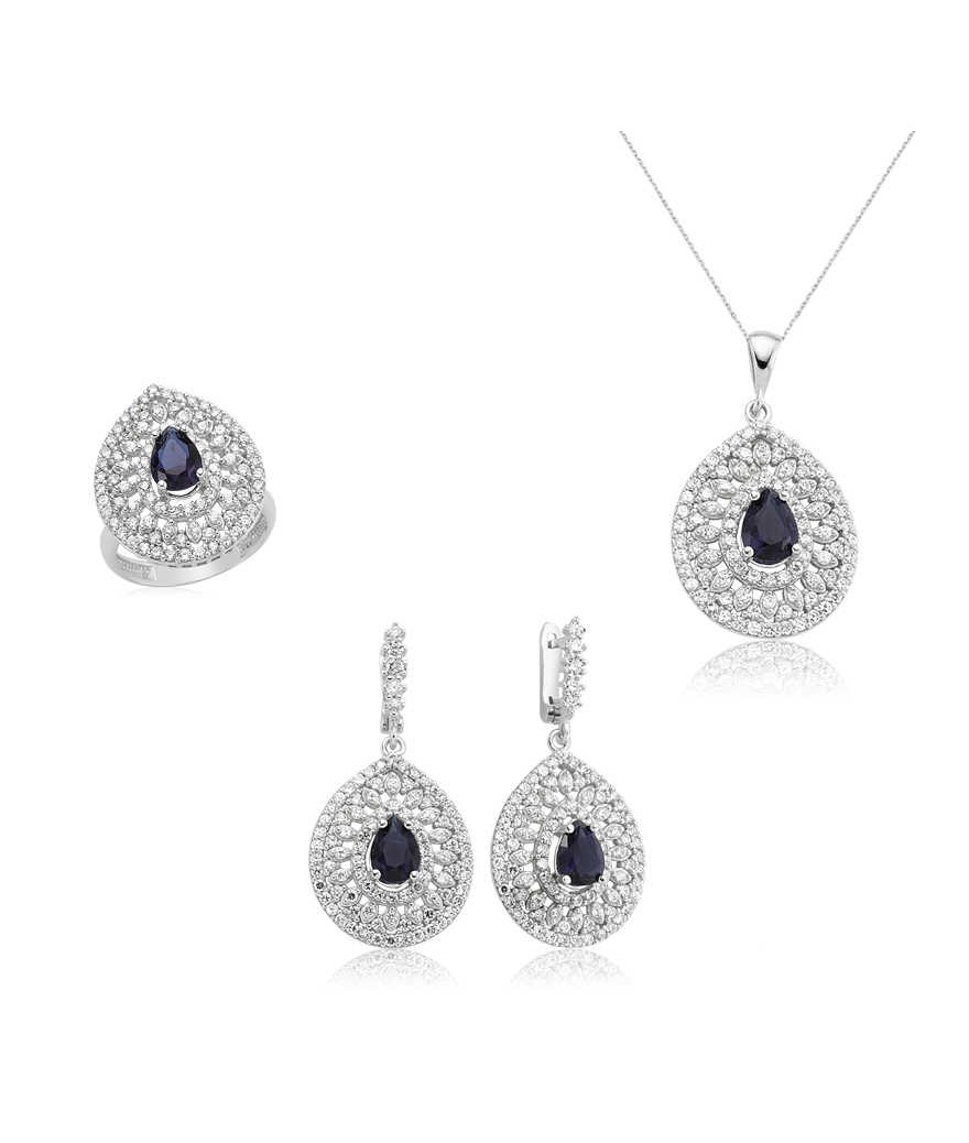 Gümüş Damla Desenli Bayan Set