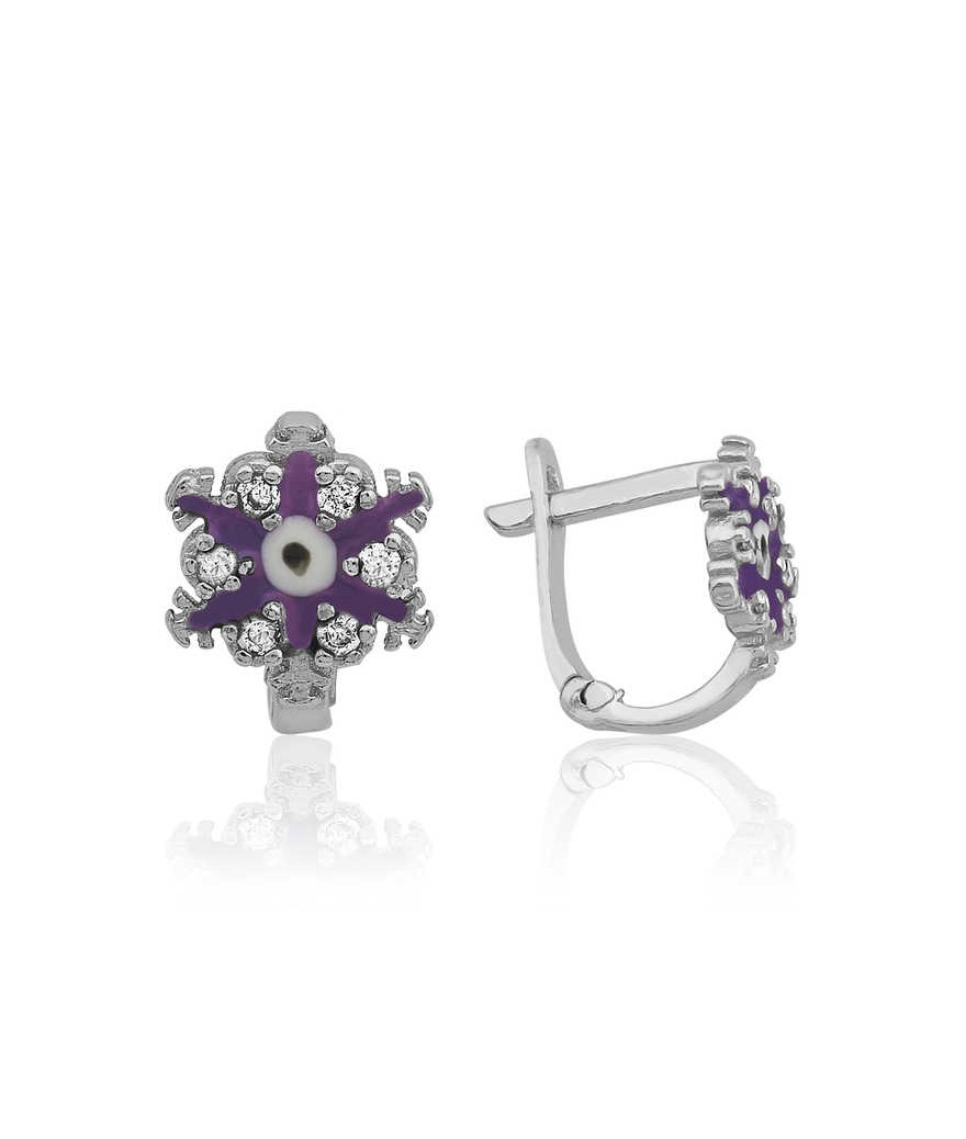 Gümüş Kar Tanesi Çocuk Küpesi