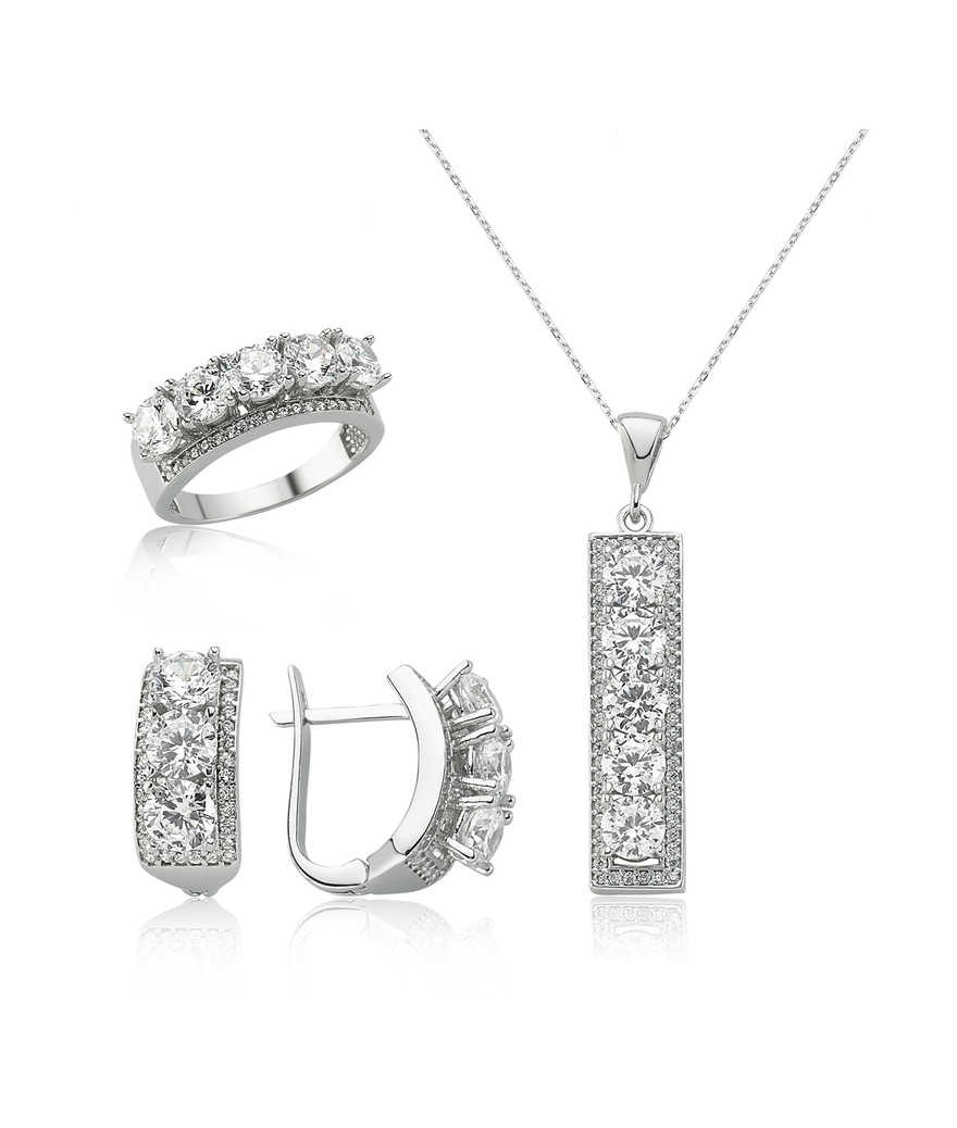 Gümüş 5 Taş Bayan Set