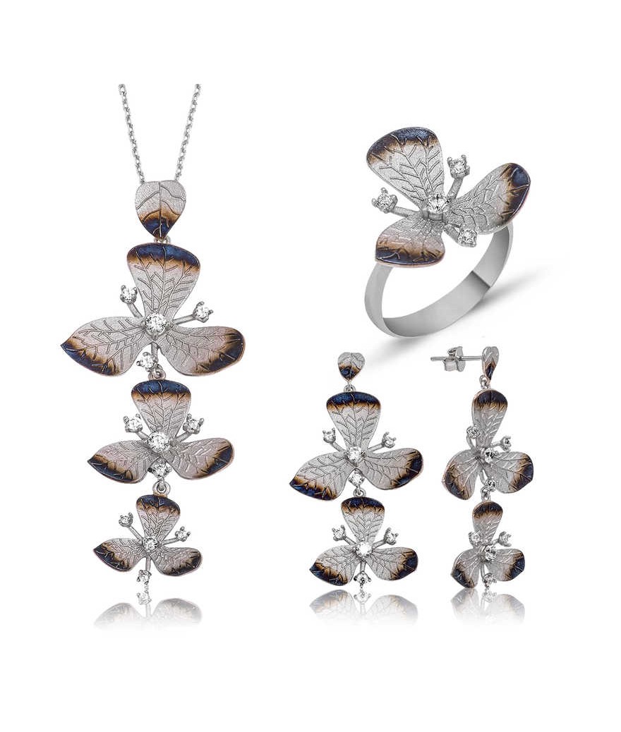 Gümüş Çiçek Bayan Set