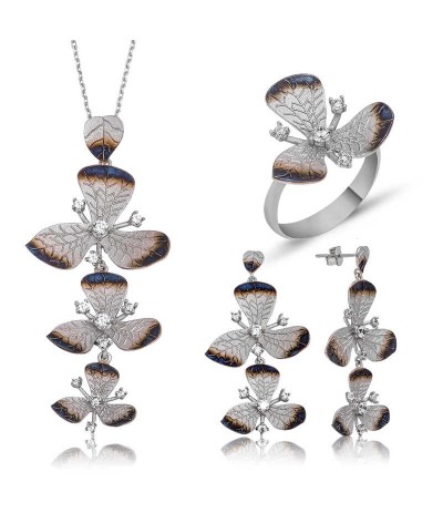Gümüş Çiçek Bayan Set