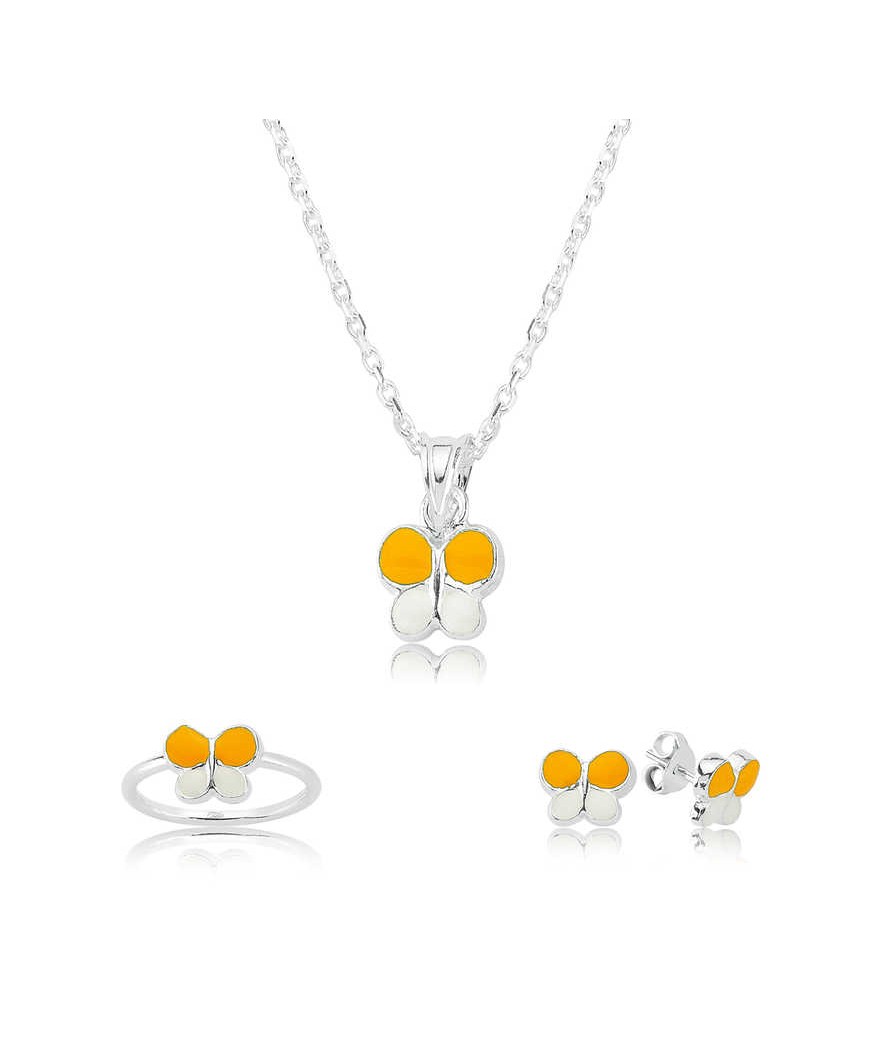 Gümüş Sarı Kelebek Çocuk Set