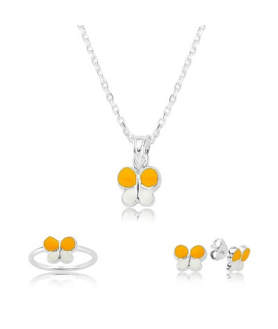 Gümüş Sarı Kelebek Çocuk Set