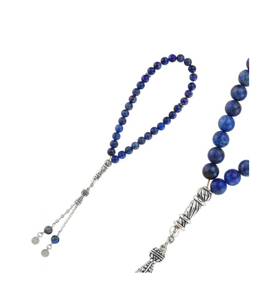 Doğaltaş Metal Püsküllü Lapis Taşı Tesbih