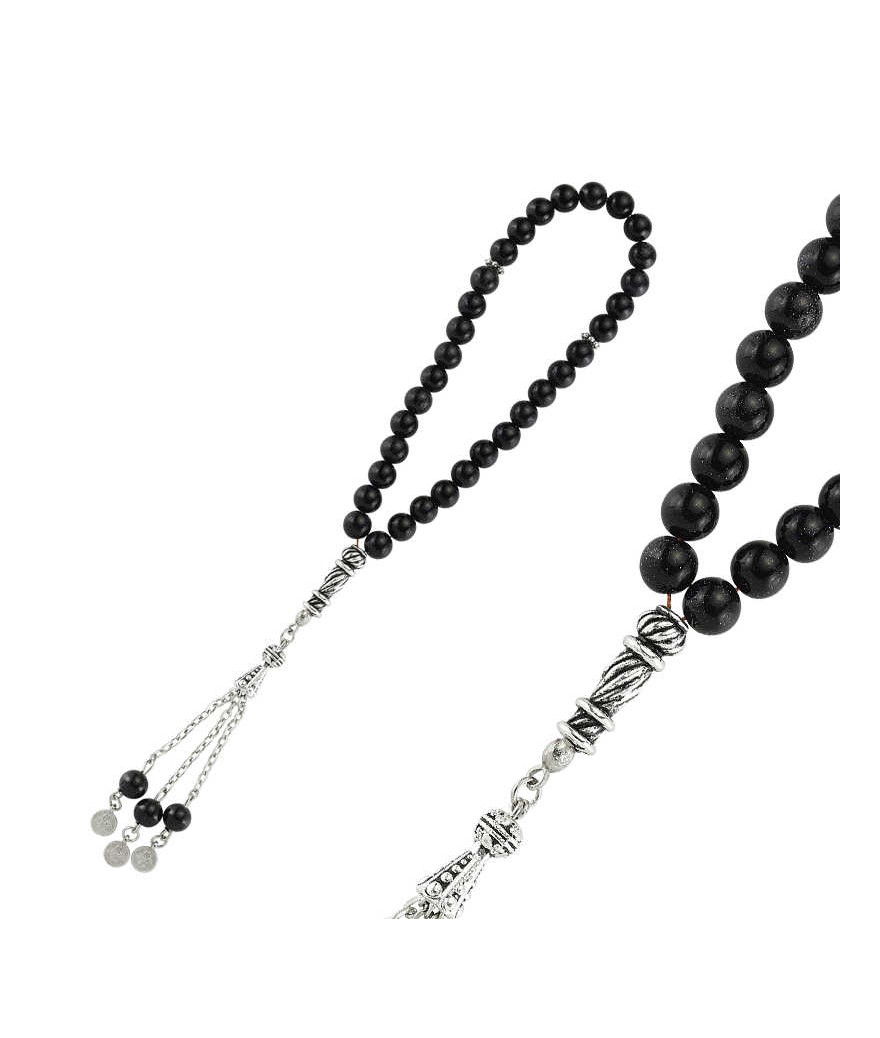 Doğaltaş Metal Püsküllü Mavi Yıldız Taşı Tesbih