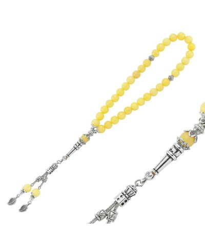 Doğaltaş Metal Püsküllü Yeşim Taşı Tesbih