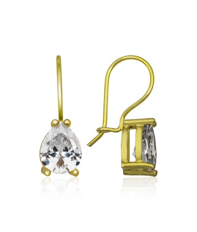 ​Gümüş Gold Sallantılı Damla Küpe