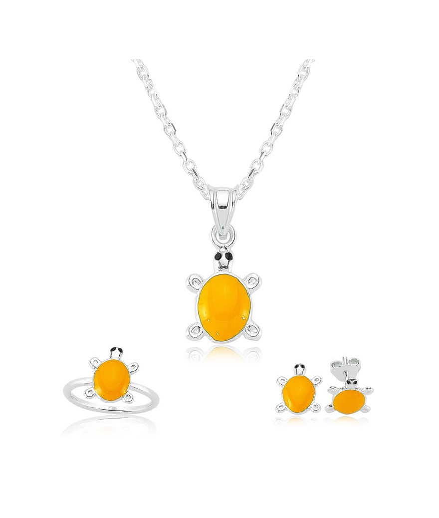 Gümüş Turuncu Kaplumbağa Çocuk Set