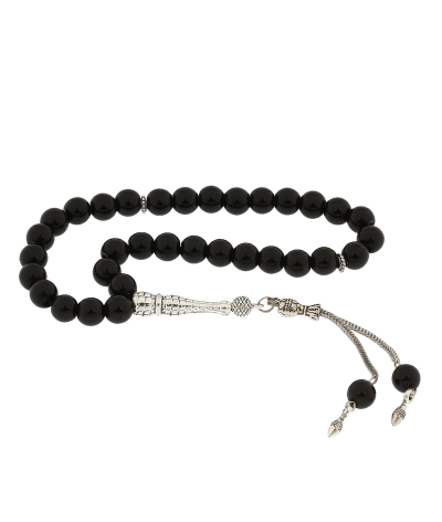 ​Doğaltaş Metal Püsküllü Oniks Taşı Tesbih