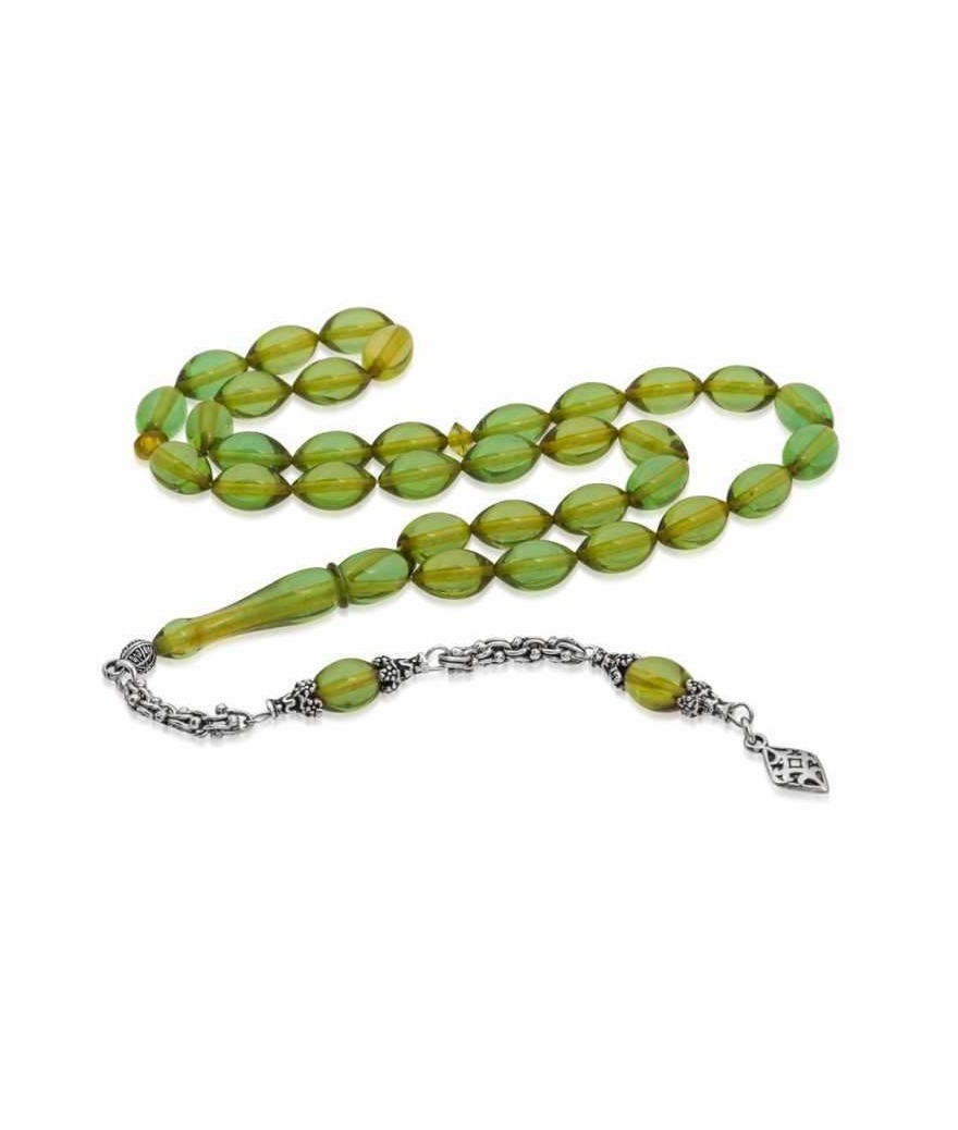 Gümüş Püskül Ateş Kehribar Tesbih