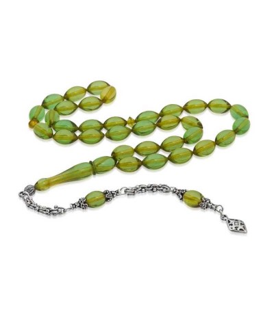 Gümüş Püskül Ateş Kehribar Tesbih