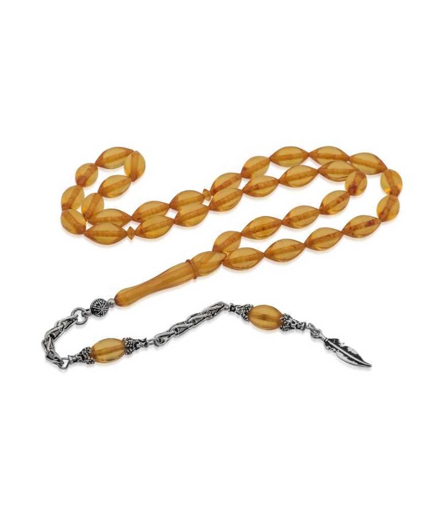 Gümüş Püskül Ateş Kehribar Tesbih