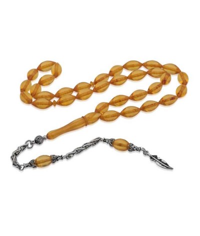 Gümüş Püskül Ateş Kehribar Tesbih