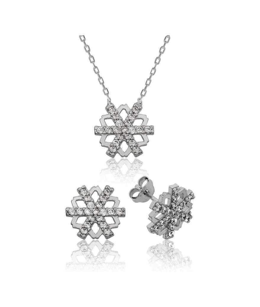 Gümüş Kar Tanesi Bayan Set