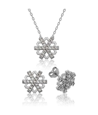Gümüş Kar Tanesi Bayan Set