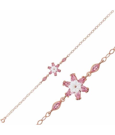 Gümüş Pembe Lotus Çiçeği Bileklik