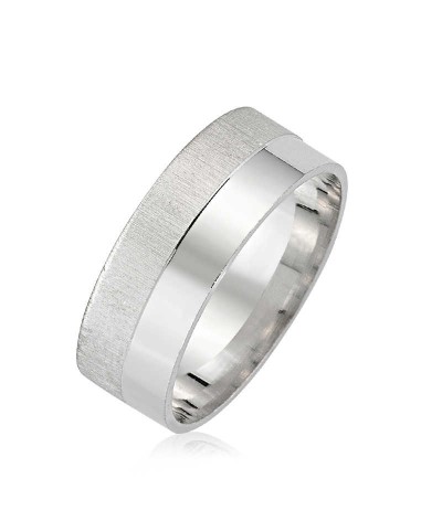 Gümüş Mat Parlak Alyans