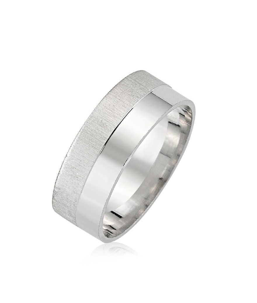 Gümüş Mat Parlak Alyans