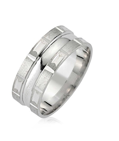 Gümüş Rodyumlu Alyans