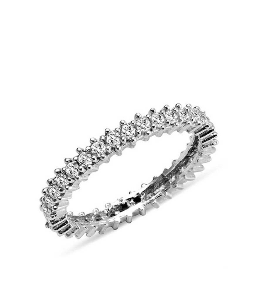 Gümüş Tek Sıra Tamtur Bayan Alyans Yüzük