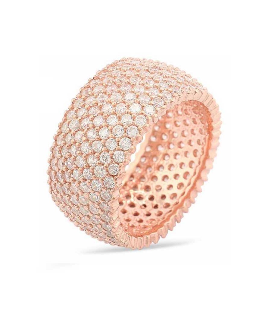 Gümüş 7 Sıra Rose Tamtur Bayan Yüzük