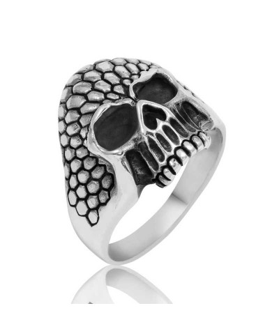 Gümüş Kuru Kafa Erkek Yüzük