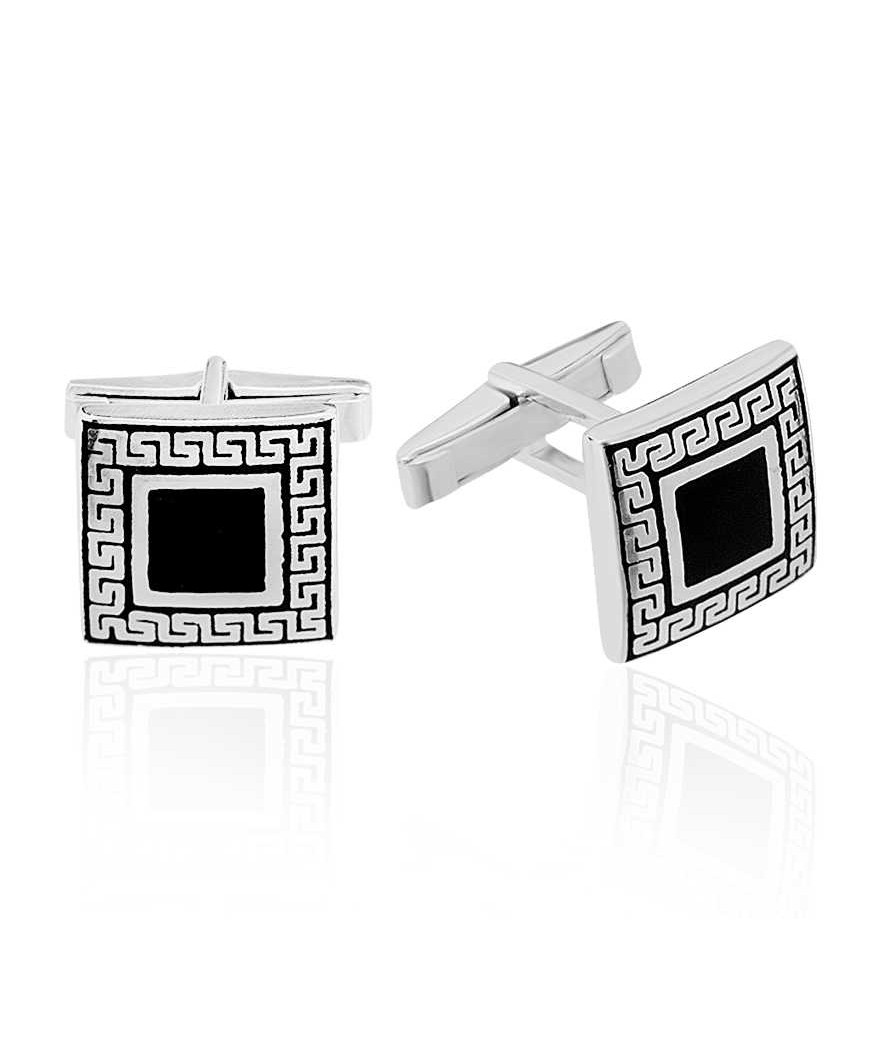 Gümüş Kare Kol Düğmesi