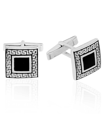 Gümüş Kare Kol Düğmesi