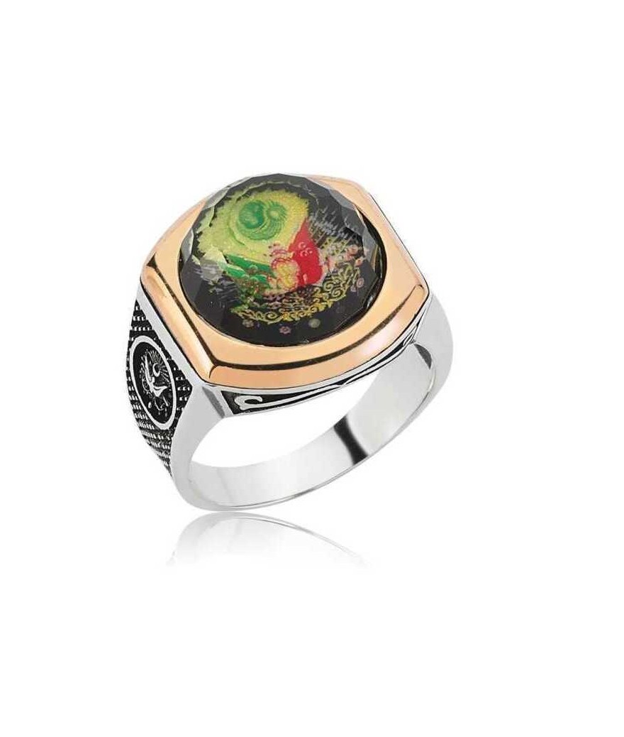 Gümüş Osmanlı Armalı Erkek Yüzük