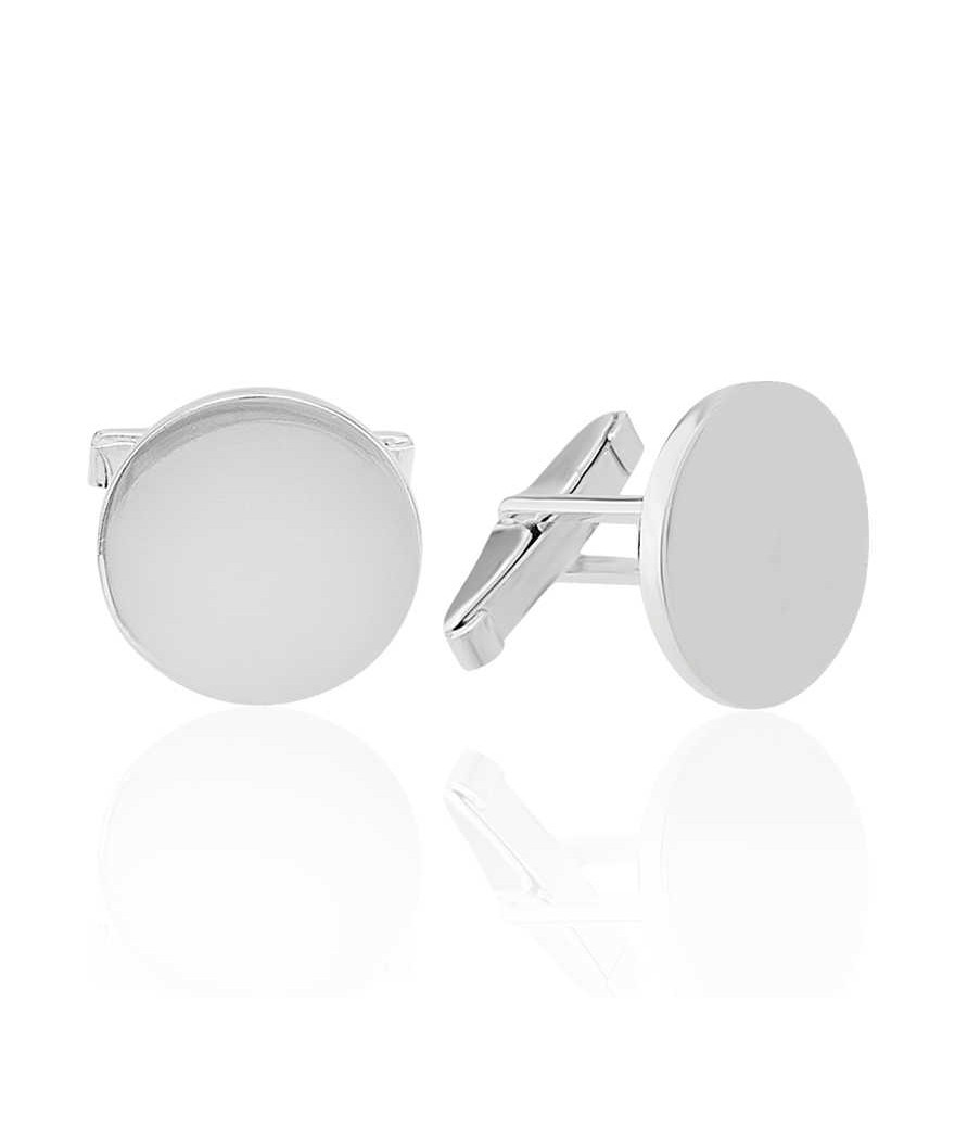 Gümüş Yuvarlak Kol Düğmesi