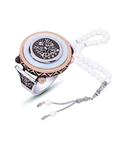 Gümüş Osmanlı Devlet Armalı Sedef Erkek Yüzük