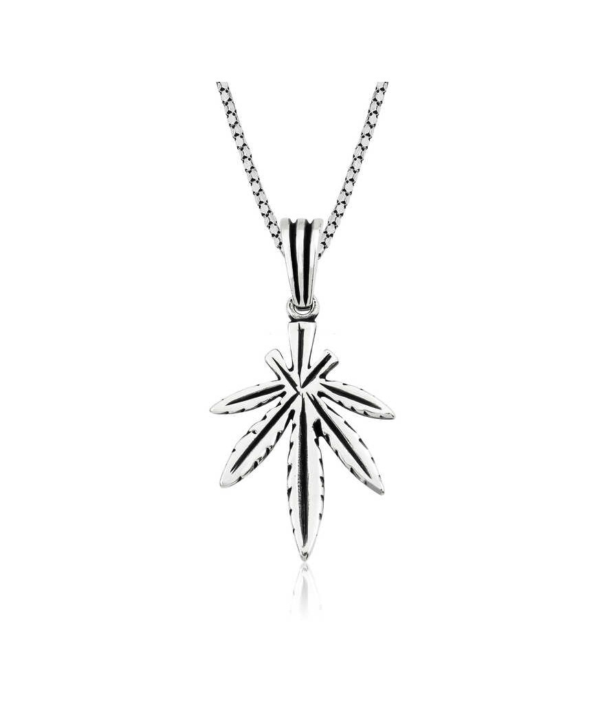 Gümüş Çınar Yaprağı Kolye