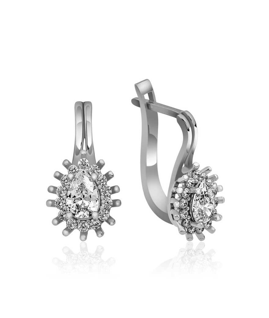 Gümüş Mengeçli Damla Kesim Küpe