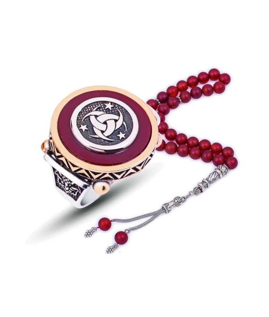 Gümüş Abanoz Taşlı Teşkilatı Mahsusa Erkek Yüzük