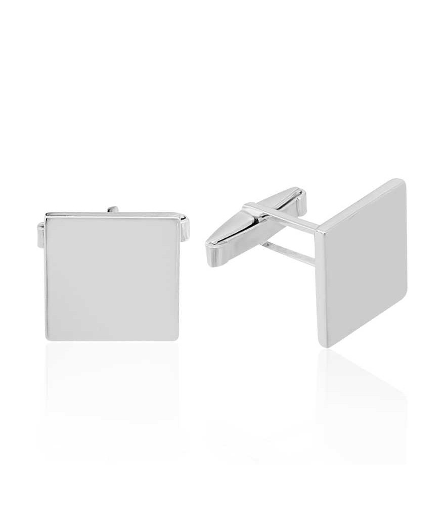 Gümüş Kare Kol Düğmesi