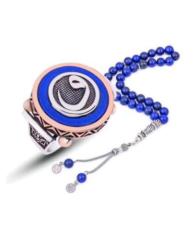 Gümüş Mavi Abanoz Vav Erkek Yüzük