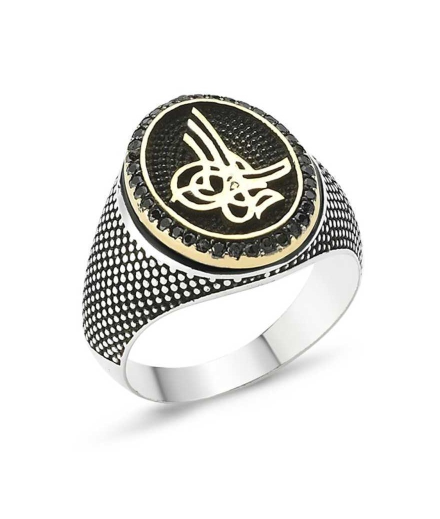 Gümüş Tuğralı Erkek Yüzük