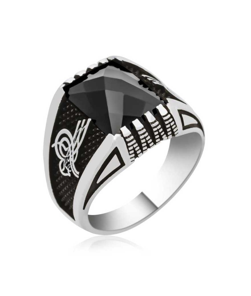 Gümüş Tuğralı Erkek Yüzük