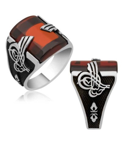 Gümüş Tuğralı Erkek Yüzük