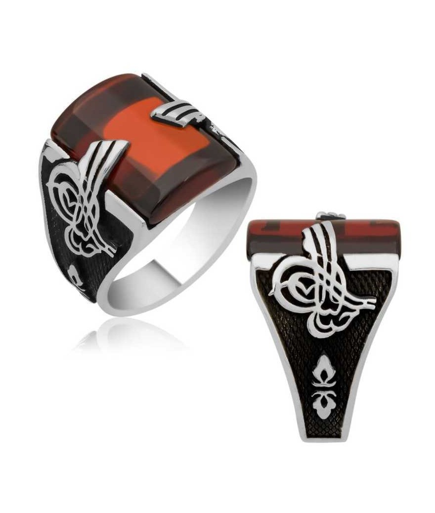 Gümüş Tuğralı Erkek Yüzük